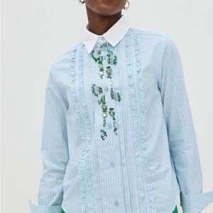 Essentiel Antwerp Hapricot Fittes frill shirt sz 6